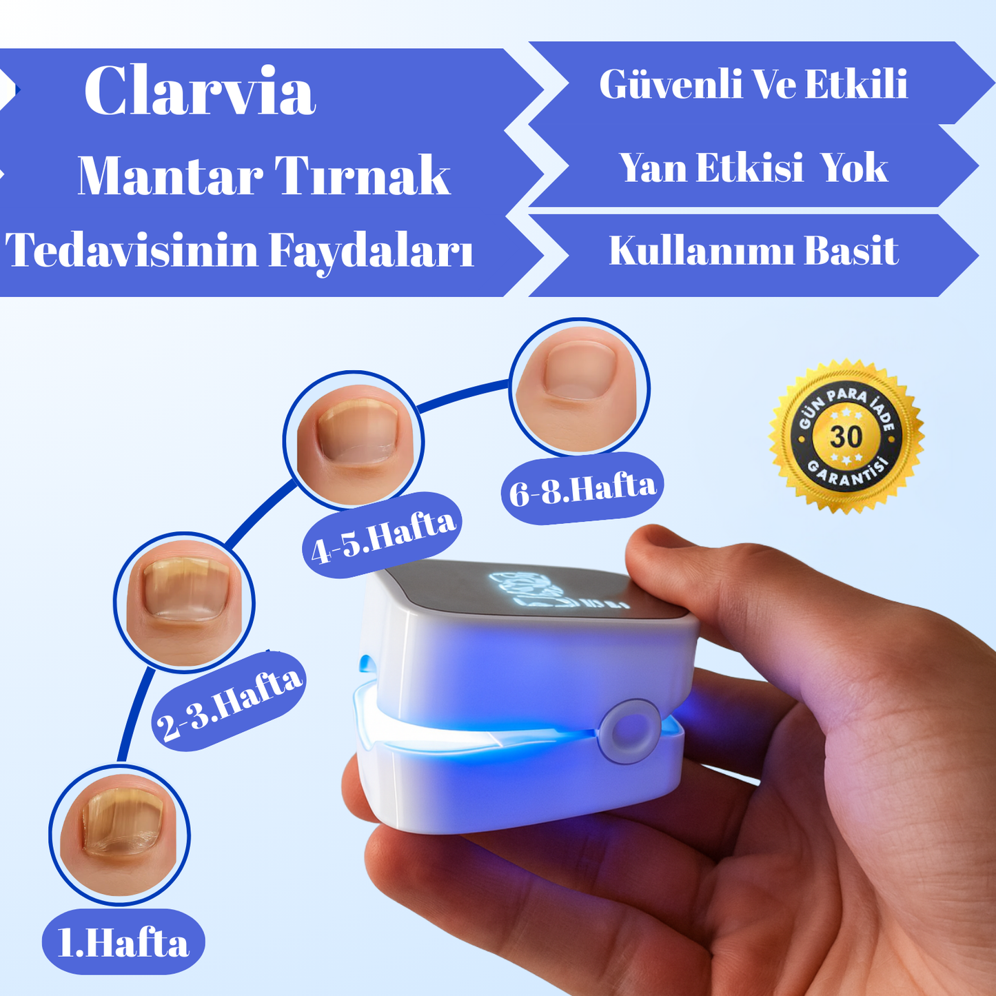 Clarvia™ Evde Tırnak Mantarı Lazer Cihazı